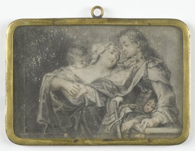 En ung kvinne som distraherer en kriger mens et av barna hennes raner ham av Carl Gustav Klingstedt (attributed to)