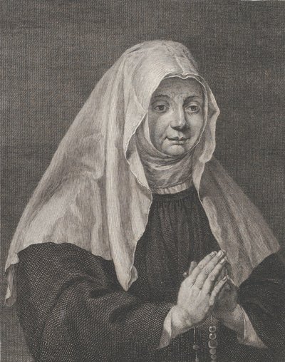 Portrett av en bedende nonne, ca. 1771. av Carl Guttenberg