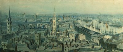 Utsikt over London fra Monument med utsikt mot øst, 1848 av Carl Haag