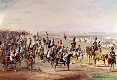 Generelt bilde av det franske kavaleriet, ca 1809 Illustrasjon av Carl-Heinrich Rahl (1779-1843) etter Wilhem von Kobell (1766-1855). Dim. 0,49x0,7 m. Paris, Musee de l