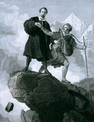 Manfred og gemsejegeren av Carl Heinrich Rahl