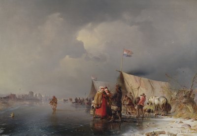 Nederlandsk leir på isen, 1849 av Carl Hilgers