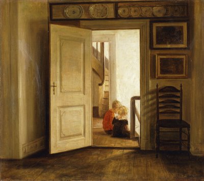 Barn i et interiør av Carl Holsoe