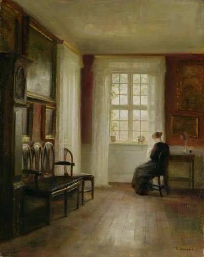 Interiør med kvinnesøm av Carl Holsoe