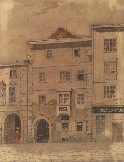 Hus der Mozart døde, på Rauhensteingasse i Wien. av Carl L. Wiesböck