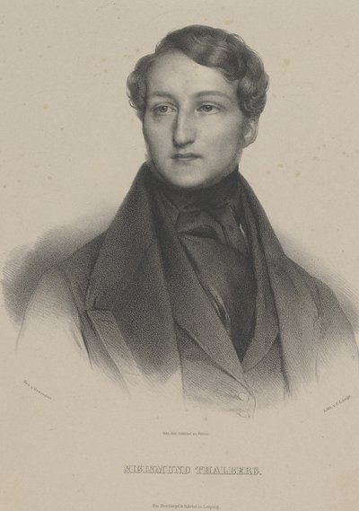 Portrett av pianisten og komponisten Sigismund Thalberg 1812-1871, ca. 1850. av Carl Lange
