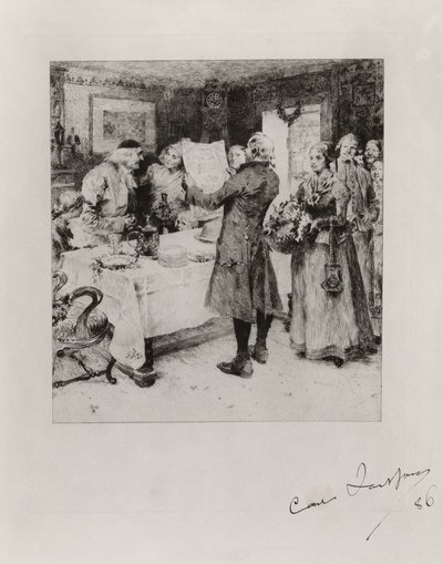 «Den glade festen». Illustrasjon til Anna Maria Lenngrens dikt. Tilstand I av Carl Larsson