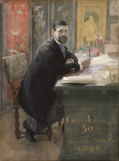 Gustaf Upmark, 1894 (penn og blekk med wc på papir) av Carl Larsson