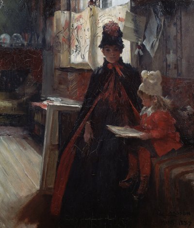 I Valand, interiør med Karine og Suzanne av Carl Larsson