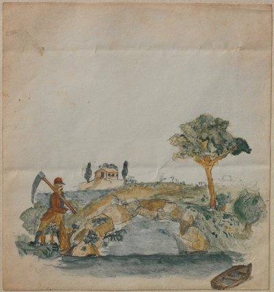 Landskap med en innsjø av Carl Larsson