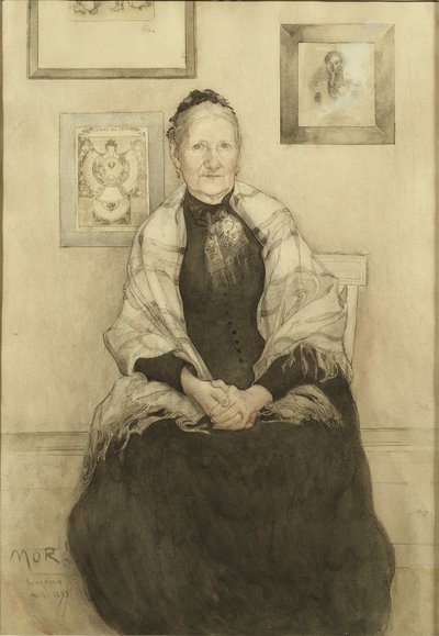 Mor, ca. 1893 (wc på papir) av Carl Larsson