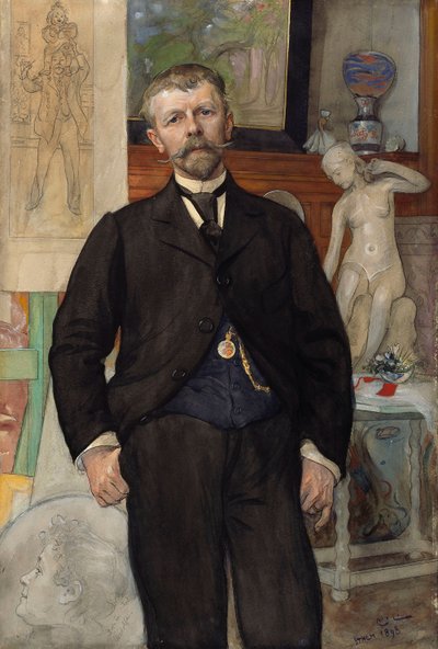 Portrett av arkitekten Jac. Ahrenberg av Carl Larsson