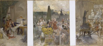 Revidert plan for dekorasjon av veggene i den nedre salen i NM av Carl Larsson