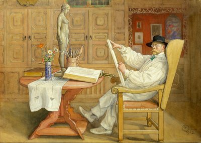 Selvportrett (i det nye studioet) av Carl Larsson