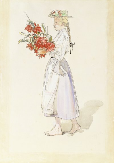 Studie for Ute blaser sommarvind (Outdoors Blow the Summer Winds) av Carl Larsson