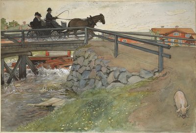 Broen. Fra Et hjem (26 akvareller) av Carl Larsson