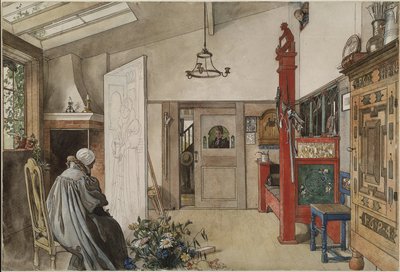 The Studio, fra A Home-serien, ca. 1895 (wc på papir) av Carl Larsson