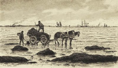 Bønder kjører tang av Carl Locher