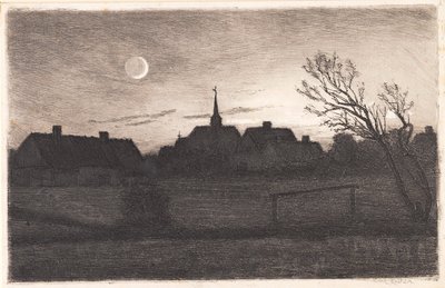 Hornbæk kirke, sommerkveld av Carl Locher
