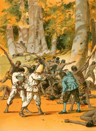 En blodig konflikt for Robinson Crusoe av Carl Marr