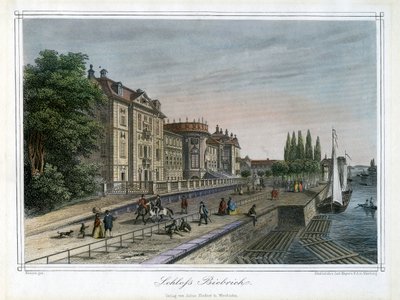 Biebrich-palasset, Wiesbaden, Tyskland, c1820 av Carl Mayer