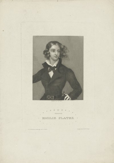 Portrait of Emilia Plater 1806-1831 , ca 1834.  av Carl Mayer