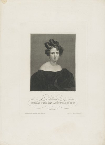 Portrett av operasangerinnen Wilhelmine Schröder-Devrient 1804-1860, ca. 1840 av Carl Mayer
