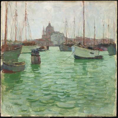 Santa Marie della Salute (olje på panel) av Carl Moll
