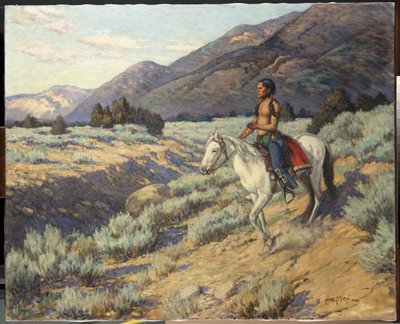 Scout, Taos Valley, New Mexico (olje på lerret) av Carl Moon