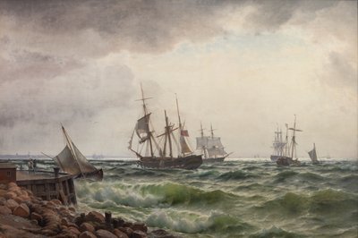 Skip under land etter en storm av Carl Neumann