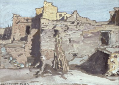 Walpi (tempera på papir) av Carl Oscar Borg