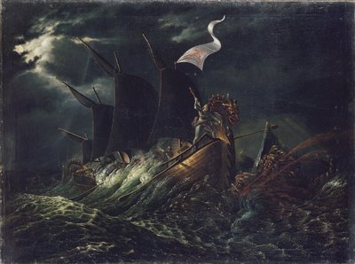 Frithjof dreper to havtroll av Carl Peter Lehmann