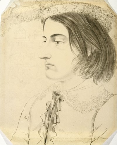 Ludwig Simon, teologisk student, 1816 (penn og pensel og svart blekk på vevd papir) av Carl Philipp Fohr