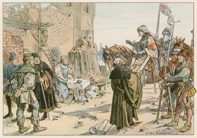 Frederick II ved leggingen av grunnlaget for slottet ved elven Spree i 1443 av Carl Rohling