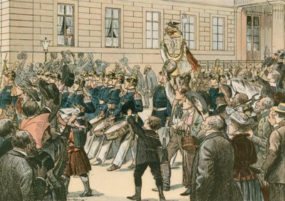 Wilhelm I, konge av Preussen og første tyske keiser (1797-1888) ved det "historiske hjørnevinduet" av Carl Rohling