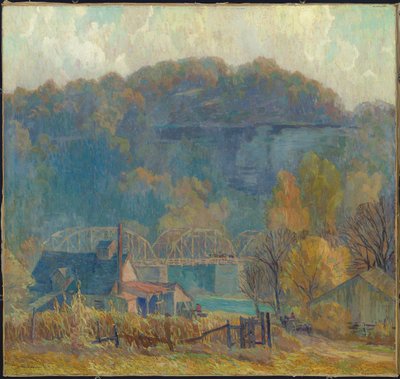 The Cliff at Morning, Ozarks (olje på lerret) av Carl Rudolph Krafft
