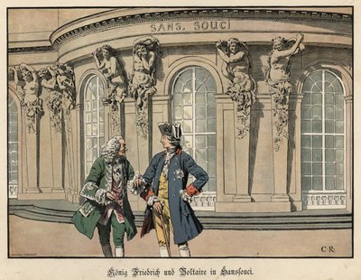 Fredrik den store og Voltaire på Sanssouci av Carl Röchling