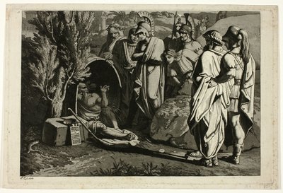 Diogenes i karet hans med Alexander og hans generaler av Carl Russ