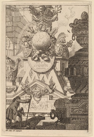 Fantasi om et antikt trofé til Augustus av Carl Schütz