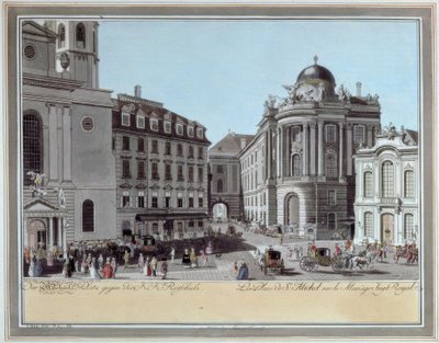Michaelsplatz mot K.K. Rideskole av Carl Schütz