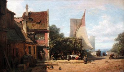 Gammel taverna ved innsjøen Starnberg av Carl Spitzweg
