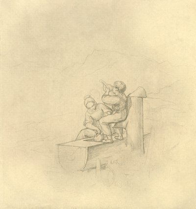 Am Brunnen, midten av slutten av 1800-tallet, c1924. av Carl Spitzweg
