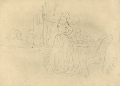 Am Fenster, midten av slutten av 1800-tallet, c1924. av Carl Spitzweg