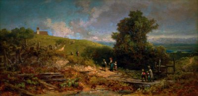 På Kirchsteig av Carl Spitzweg
