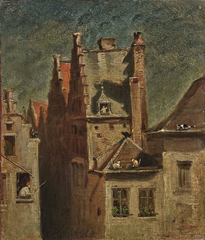 Kattekonsert. av Carl Spitzweg