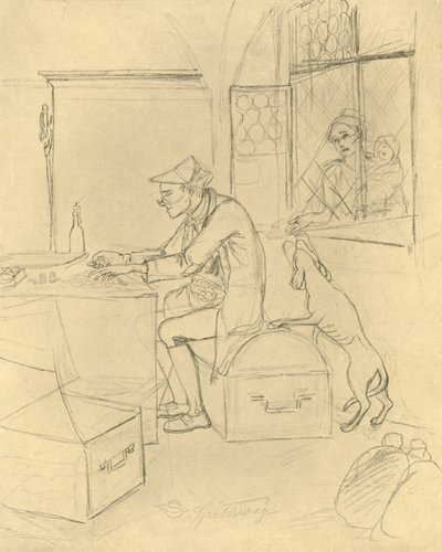 The Miser, midten av slutten av 1800-tallet, c1924. av Carl Spitzweg