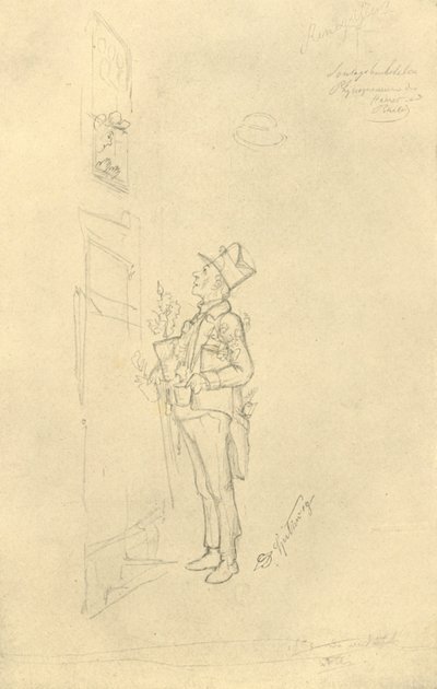 Der Gratulant, midten av slutten av 1800-tallet, c1924. av Carl Spitzweg