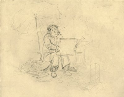Der Landschaftsmaler II, midten av slutten av 1800-tallet, c1924. av Carl Spitzweg