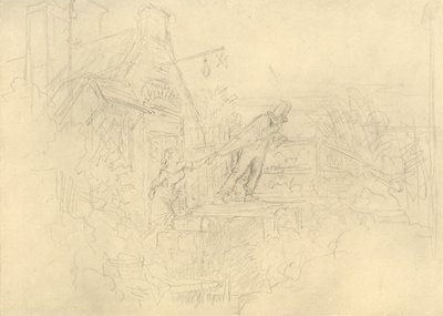 Der Zechpreller, midten av slutten av 1800-tallet, c1924. av Carl Spitzweg