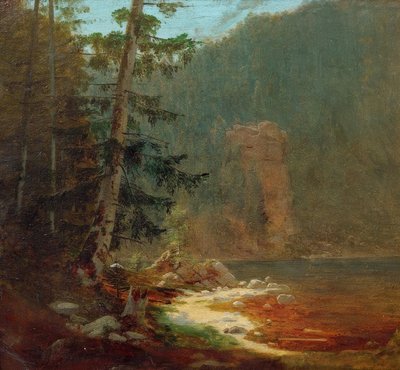 Steinkløft med bekk nær Lenggries av Carl Spitzweg